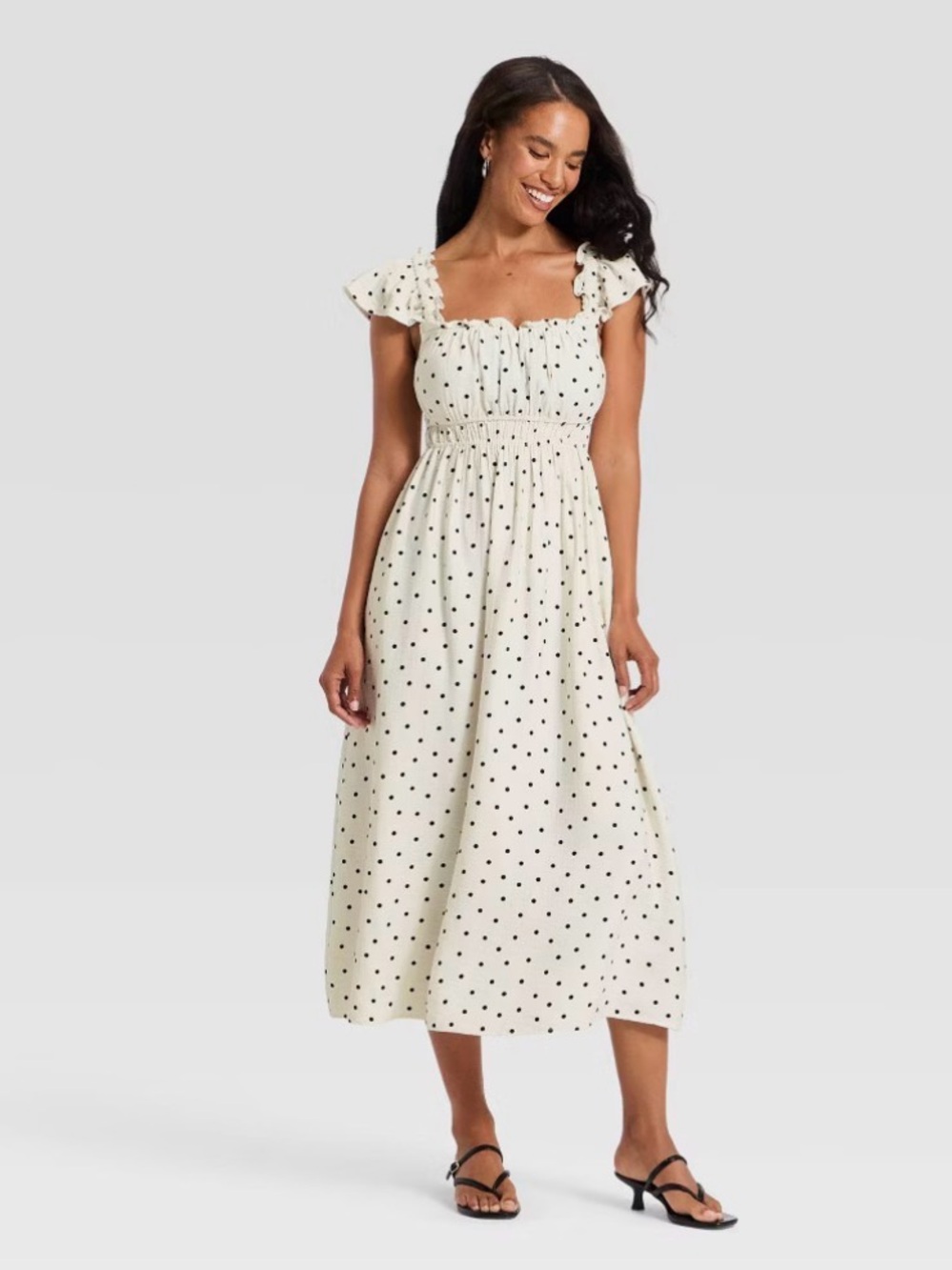 a new day Cream Polka Dot Maxi Dress